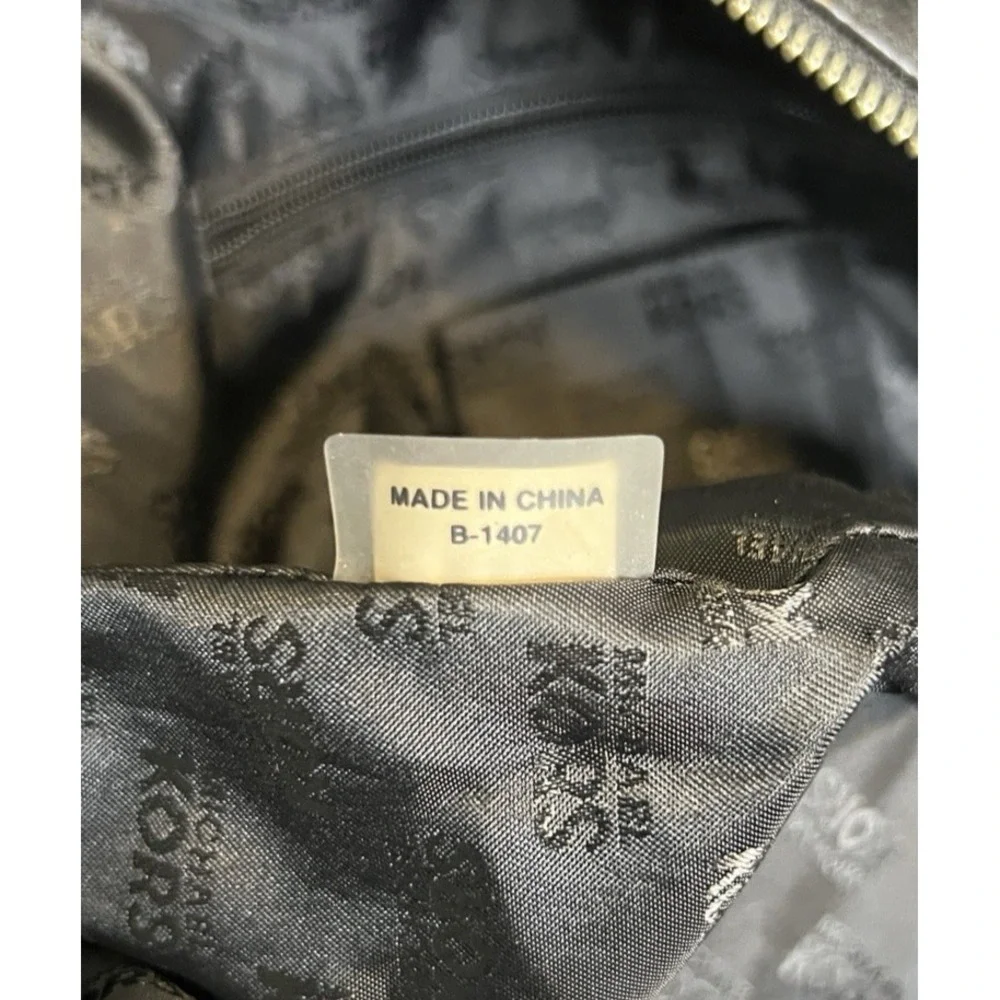 Michael Kors Black Pebble Leather Weekender Bag Luggage Satchel Bag Tote 16 x 13